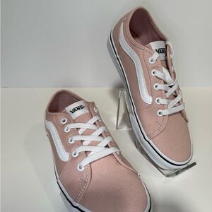 Vans Blush Pink and White Low-Top Sneakers